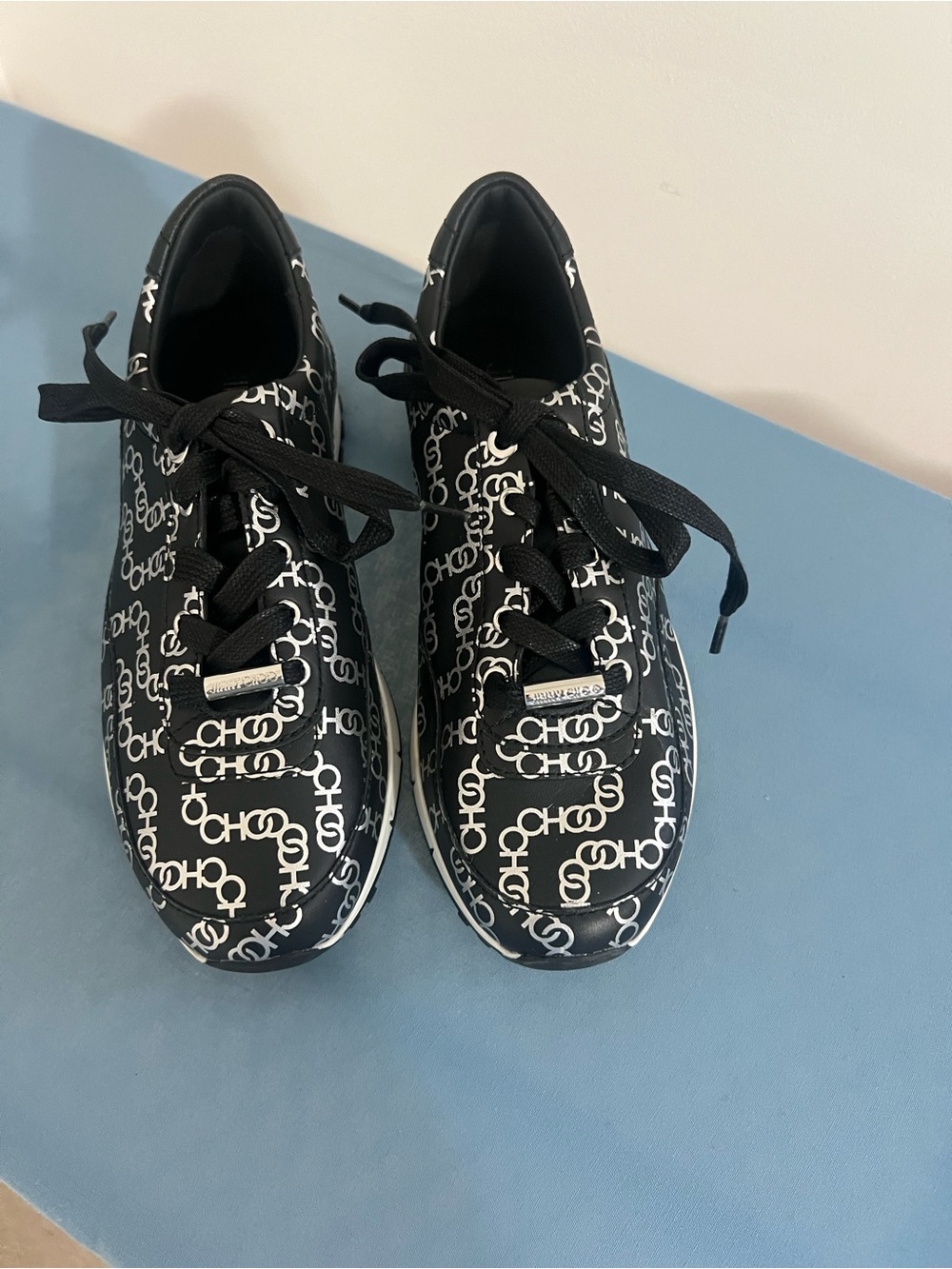 Jimmy Choo Logo Print Sneakers | EU 34 | New Without Box | Authentic